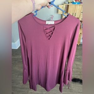 Womens Pink Blush long top, size small